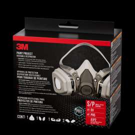 7100312667 6111P1-DC Paint Project Reusable Respirator 6111P1-DC, OV/P95, Small, 1-Fcpc, 1-pr 6001 Crtrdgs, 2-prs 5P71 Ftrs, 1-pr 501 Rtnrs