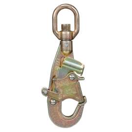 7100312726 9502195 Double Locking Swiveling Snap Hook 9502195, Zinc Plated Steel, 3600 lb Gate, 0.75 in Throat