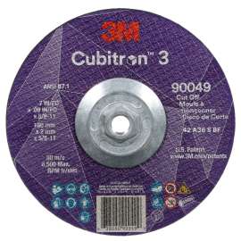 7100312963 Cubitron™ 3 Cut-Off Wheel, 90049, 36+, T27, 7 in x 0.09 in x 5/8 in-11 (180 x 2 mm x 5/8-11 in), ANSI, 10 ea/Case