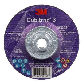 7100313187 Cubitron™ 3 Cut-Off Wheel, 90043, 36+, T27, 4-1/2 in x 0.125 in x 5/8 in-11 (115 x 3 mm x 5/8-11 in), ANSI, 10 ea/Case