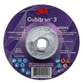 7100313192 Cubitron™ 3 Cut-Off Wheel, 90040, 36+, T27, 4-1/2 in x 0.045 in x 5/8 in-11 (115 x 1.6 mm x 5/8-11 in), ANSI, 10 ea/Case