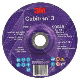 7100313201 Cubitron™ 3 Cut-Off Wheel, 90048, 60+, T27, 6 in x 0.045 in x 7/8 in (150 x 1.6 x 22.23 mm), ANSI, 25/Pack, 50 ea/Case