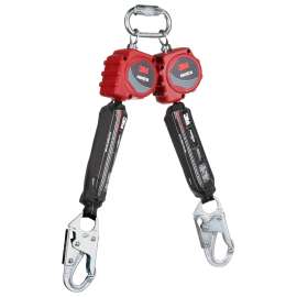 7100319832 3100510 Protecta® Twin-Leg Self-Retracting Lifeline 3100510, Web, Steel Snap Hooks, 6 ft