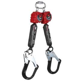 7100319949 3100634 Protecta® Twin-Leg Self-Retracting Lifeline with Carabiner 3100634, Web, Aluminum Rebar Hooks, 6 ft