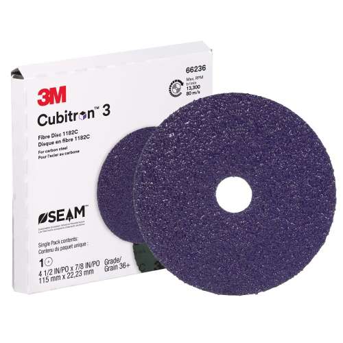 7100320166 Cubitron™ 3 Fibre Disc 1182C, 36+, 4-1/2 in x 7/8 in, Die 450E, 10 ea/Case, Single Pack