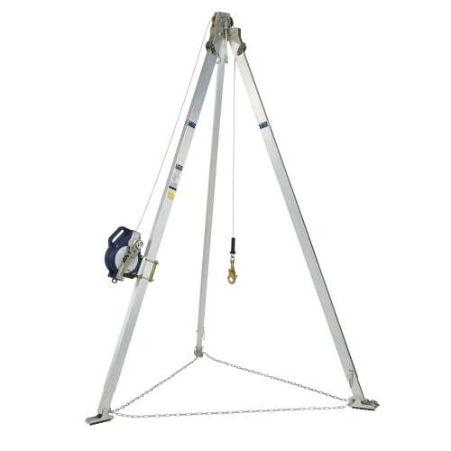 7100327871 8301090 DBI-SALA® Confined Space Aluminum Tripod with 3-Way SRL 8301090, 7 ft Tripod, 50 ft Galvanized Cable