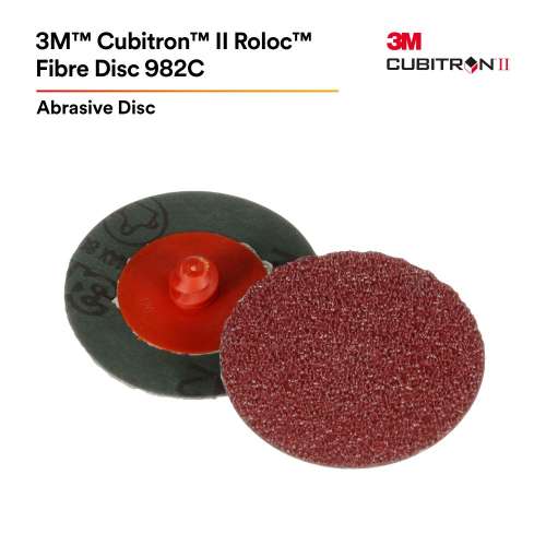 7100334755 Cubitron™ II Roloc™ Fibre Disc 982C, 36+, TR+, Red, 2 in, Die R200P, 1000 ea/Case