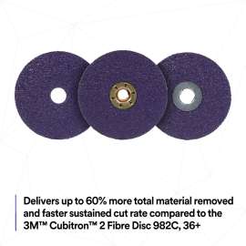 7100340584 Cubitron™ 3 Fibre Disc 1182C, 36+, 7 in x 7/8 in, Die 700BB, 5/Bag, 50 ea/Case