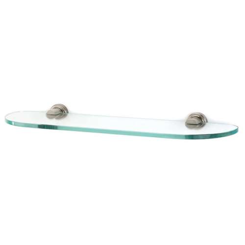Infinity A8750-18-SN 18-in Glass Shelf with Brackets Modern in Satin Nickel