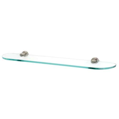 Infinity A8750-24-SN 24-in Glass Shelf with Brackets Modern in Satin Nickel