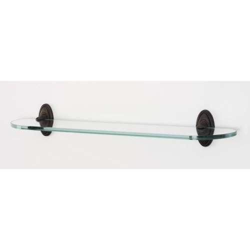 Classic Traditional A8050-24-CHBRZ 24-in Glass Shelf with Brackets Traditional in Chocolate Bronze