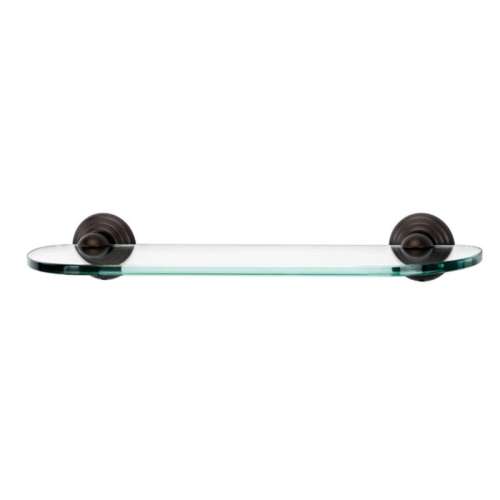Embassy A9050-18-CHBRZ 18-in Glass Shelf with Brackets Traditional in Chocolate Bronze