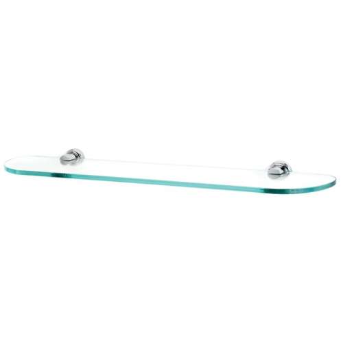 Infinity A8750-24-PN 24-in Glass Shelf with Brackets Modern in Polished Nickel