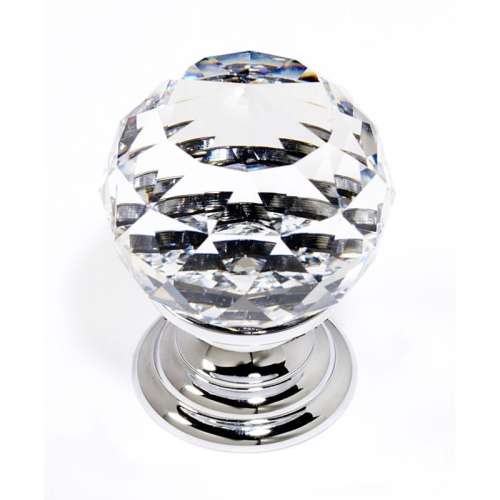 Crystal C210-CLR/PC Traditional Knob in Polished Chrome