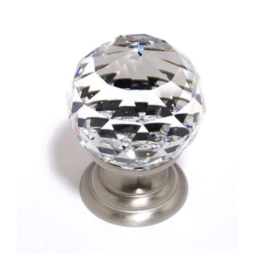 Crystal C210-CLR/SN Traditional Knob in Satin Nickel