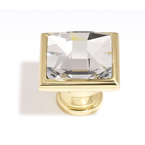 Crystal C212-CLR/PB Traditional Knob in Polished Brass