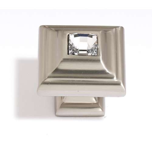 Crystal C213-CLR/SN Traditional Knob in Satin Nickel