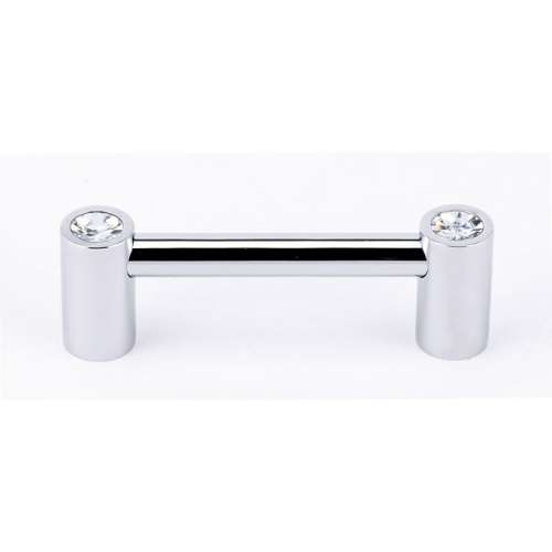 Contemporary Crystal C715-3-PC Crystal Pull Modern in Polished Chrome