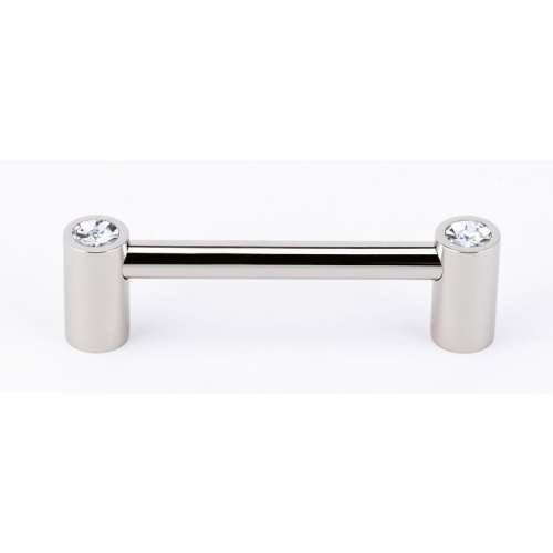 Contemporary Crystal C715-35-PN Crystal Pull Modern in Polished Nickel