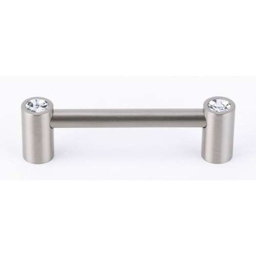 Contemporary Crystal C715-35-SN Crystal Pull Modern in Satin Nickel