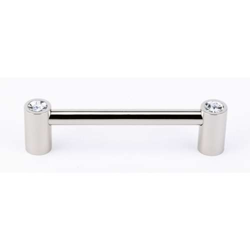 Contemporary Crystal C715-4-PN Crystal Pull Modern in Polished Nickel
