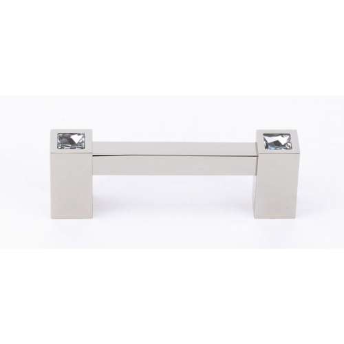 Contemporary Crystal C718-3-PN Crystal Pull Modern in Polished Nickel