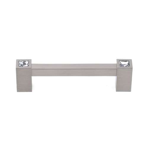 Contemporary Crystal C718-4-SN Crystal Pull Modern in Satin Nickel