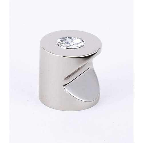 Contemporary Crystal C823-1-PN Crystal Knob Modern 1-in in Polished Nickel