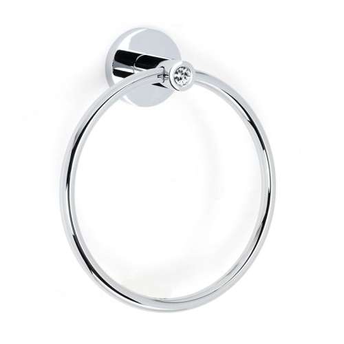 Contemporary I Crystal C8340-PC Modern Towel Ring 6-in in Polished Chrome