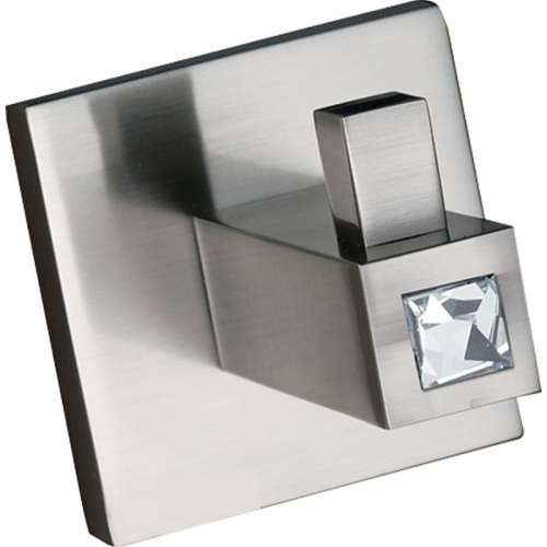 Contemporary II Crystal C8480-SN Modern Robe Hook in Satin Nickel