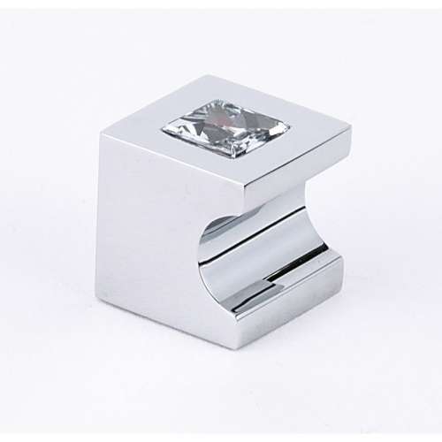 Crystal Knob Modern 3/4-in in Polished Chrome