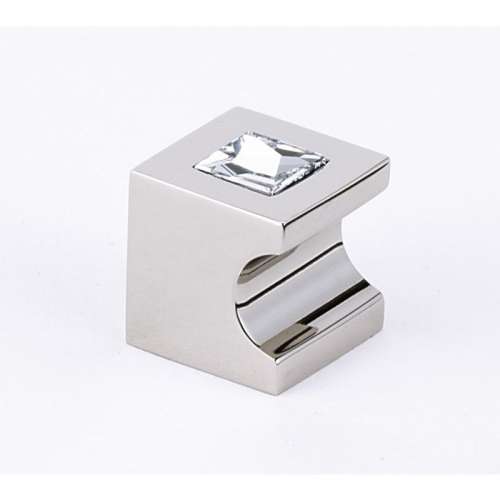 Crystal Knob Modern 3/4-in in Polished Nickel