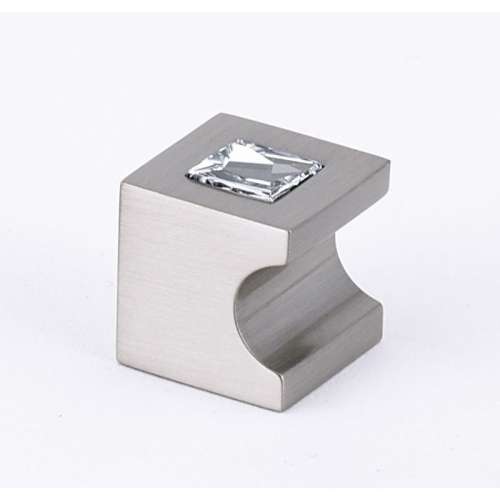 Crystal Knob Modern 3/4-in in Satin Nickel