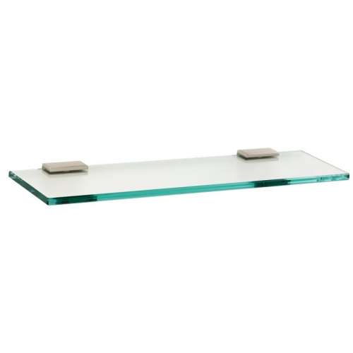 Arch A7550-18-SN 18-in Glass Shelf with Brackets Modern in Satin Nickel
