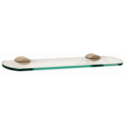 Contemporary III A7650-18-PN 18-in Glass Shelf with Brackets Modern in Polished Nickel
