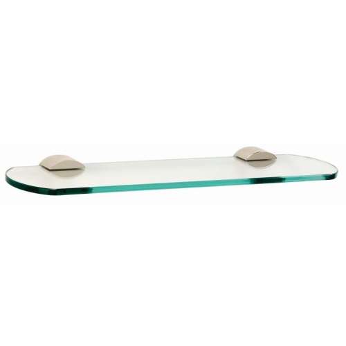 Contemporary III A7650-24-SN 24-in Glass Shelf with Brackets Modern in Satin Nickel