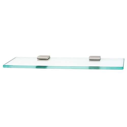 Manhattan A7450-18-PN 18-in Glass Shelf with Brackets Modern in Polished Nickel