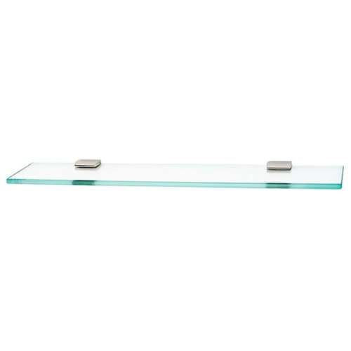 Manhattan A7450-24-PN 24-in Glass Shelf with Brackets Modern in Polished Nickel