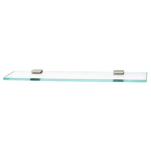 Manhattan A7450-24-SN 24-in Glass Shelf with Brackets Modern in Satin Nickel