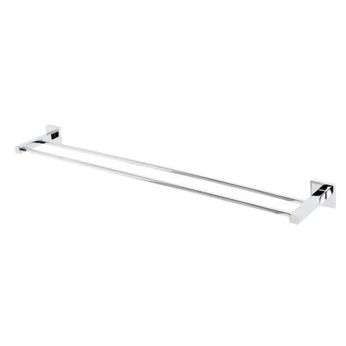 Double Towel Bar Modern in Polished Chrome