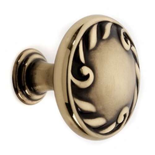 Ornate A3650-14-PA Knob Traditional 1-1/4-in in Polished Antique