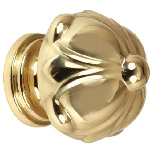 Ornate A6929-14-PB Knob Traditional 1-1/4-in in Polished Brass