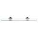 Contemporary I A8350-18-PN 18-in Glass Shelf with Brackets Modern in Polished Nickel