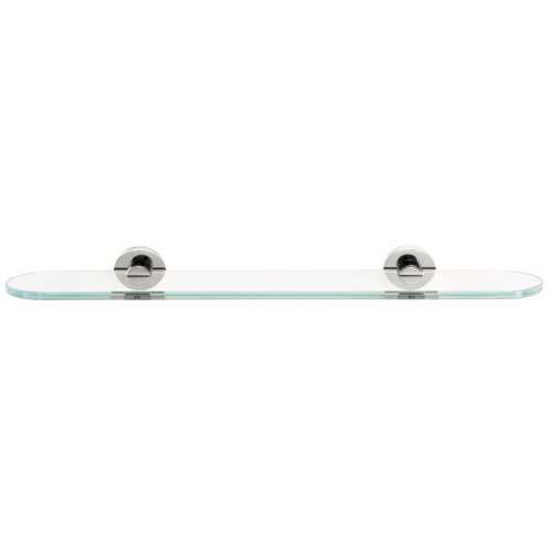 Contemporary I A8350-24-PN 24-in Glass Shelf with Brackets Modern in Polished Nickel