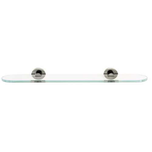 Contemporary I A8350-24-SN 24-in Glass Shelf with Brackets Modern in Satin Nickel