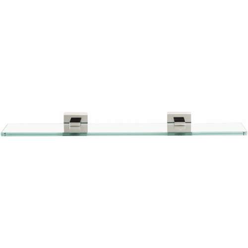 Contemporary II A8450-18-PC 18-in Glass Shelf with Brackets Modern in Polished Chrome