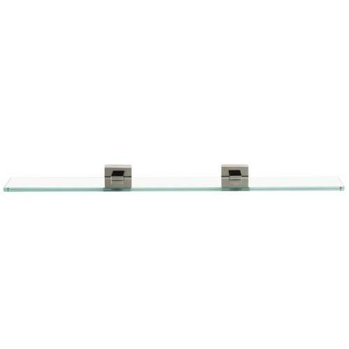 Contemporary II A8450-24-PN 24-in Glass Shelf with Brackets Modern in Polished Nickel
