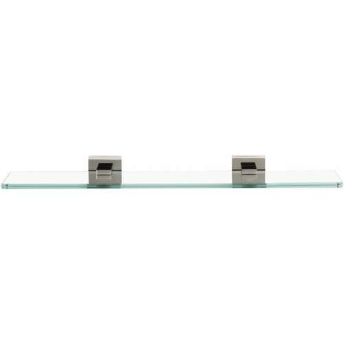 Contemporary II A8450-18-SN 18-in Glass Shelf with Brackets Modern in Satin Nickel