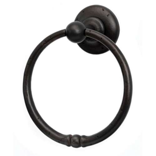 Bath Rustic Towel Ring 6-in in Dark Bronze