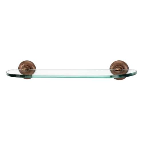 Bath 18-in Glass Shelf with Brackets Rustic in Rust Bronze